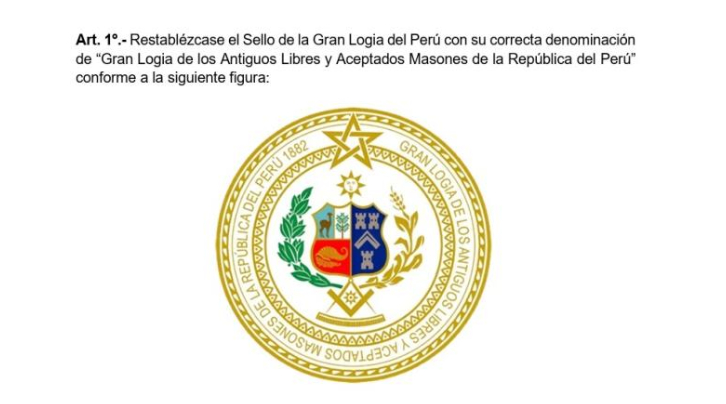 Se reestablece el Sello de la Gran Logia con la correcta denominación